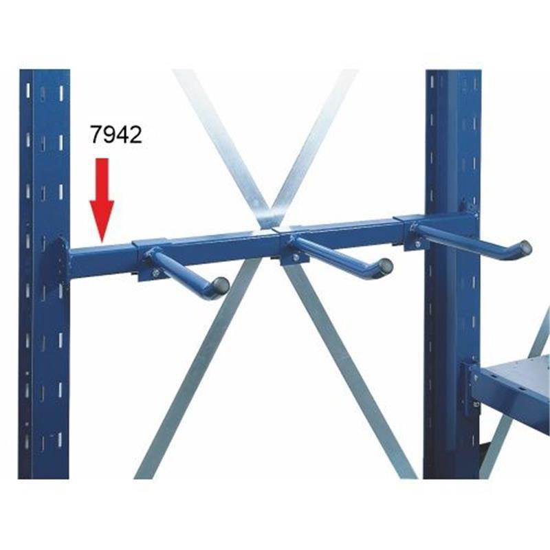 Supporting strip for arms, arm made of bar material