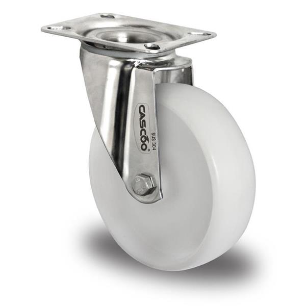 200 mm inox točak, fleksibilan sa poliamidnim točkom