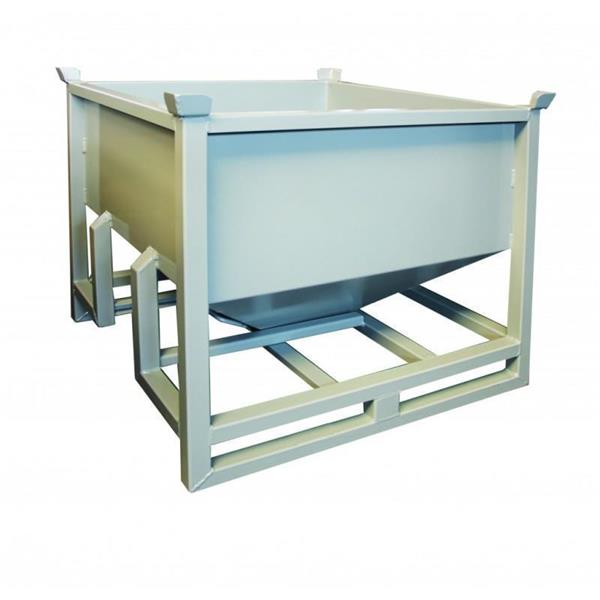 Industrial container with bottom opening