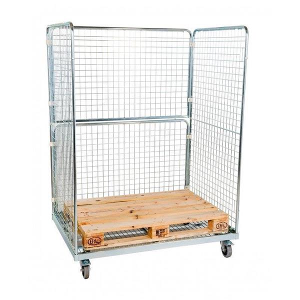 Kerekes konténer rácsos kerítéssel