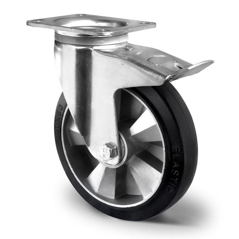 200 mm gibljivo transportno kolo z zavoro za voziček za gume in s krogličnim ležajem
