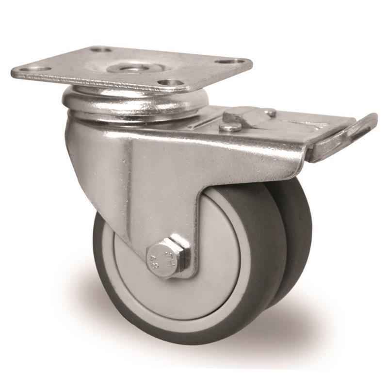 75 mm gibljivo kolo z zavoro za pohištvo in aparate ter drsnim ležajem
