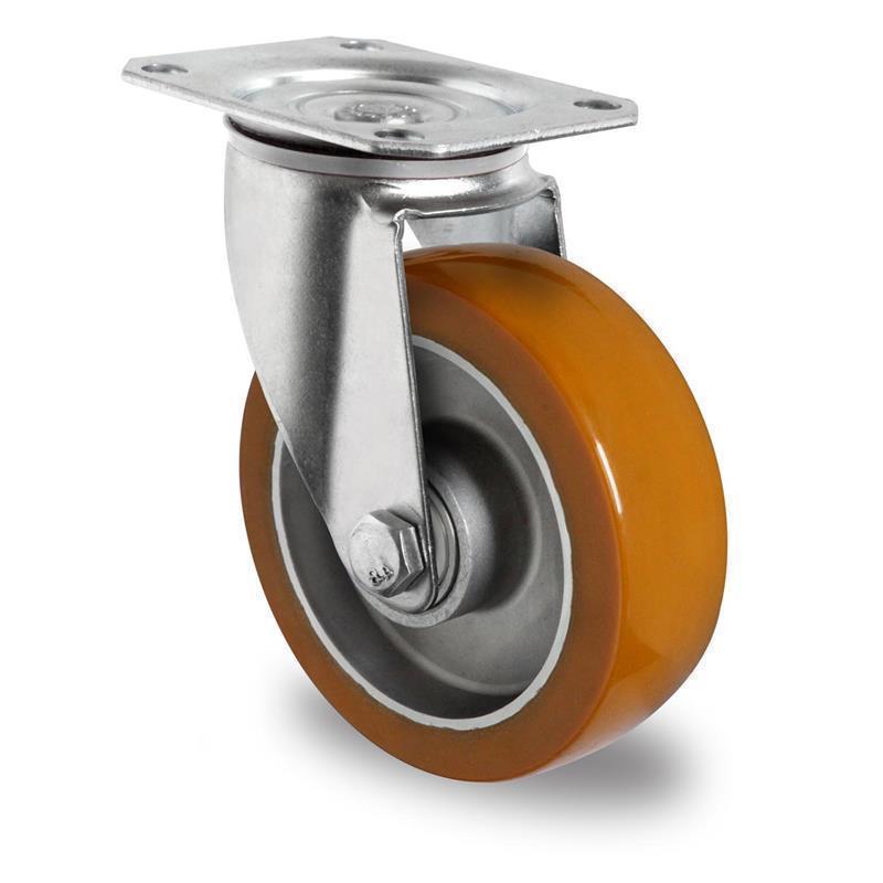 100 mm mozgó szállítókerék alumínium kocsikhoz és golyós csapággyal