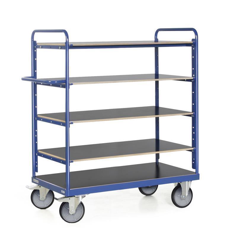 Dedicated mobile cart with shelves