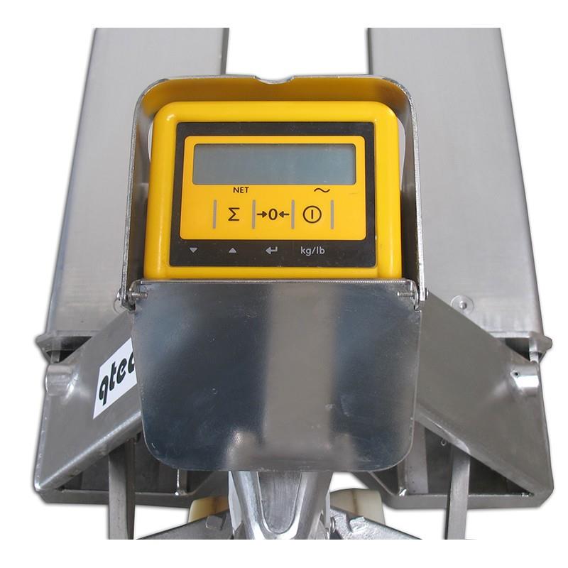 Ručni paletni viljuškar sa vagom - inox