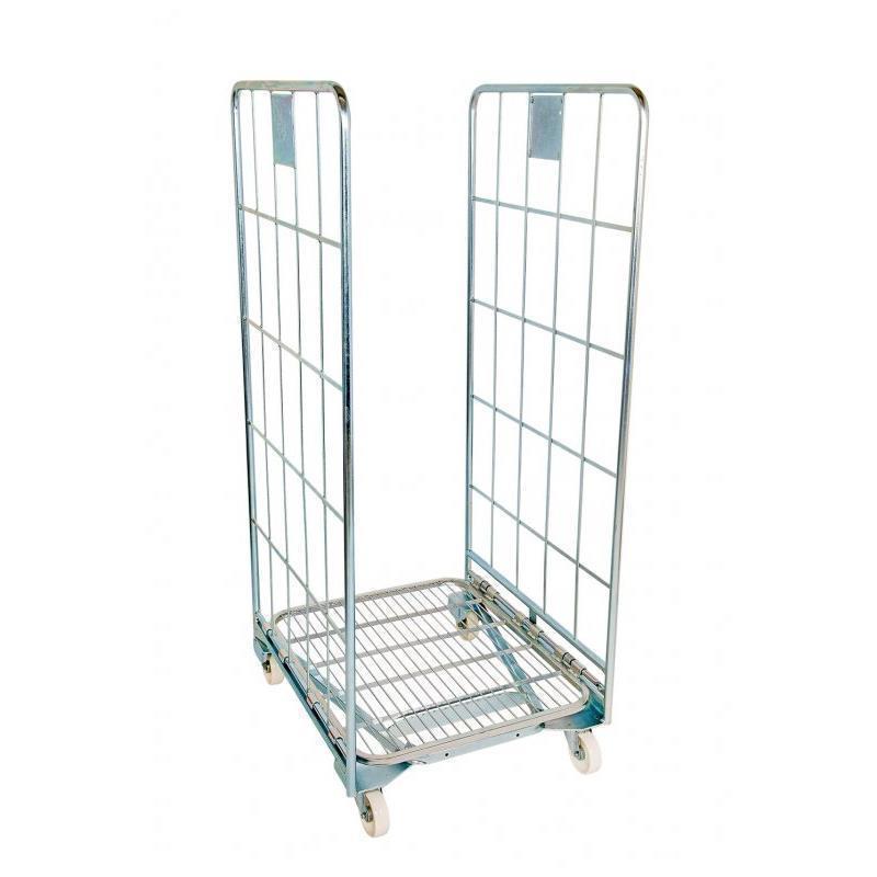 Wire roll container on wheels for supply