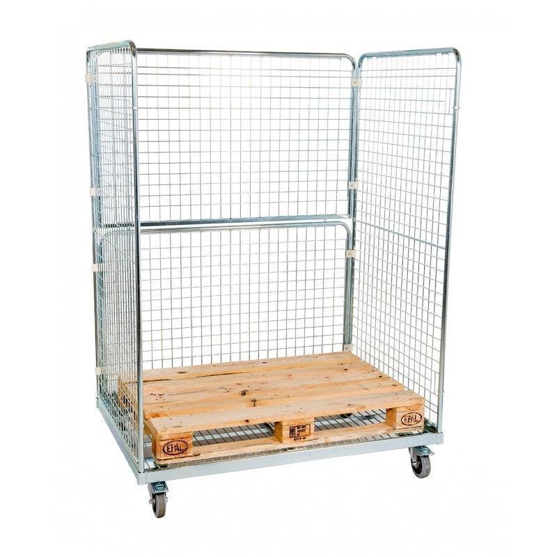 Kerekes konténer rácsos kerítéssel