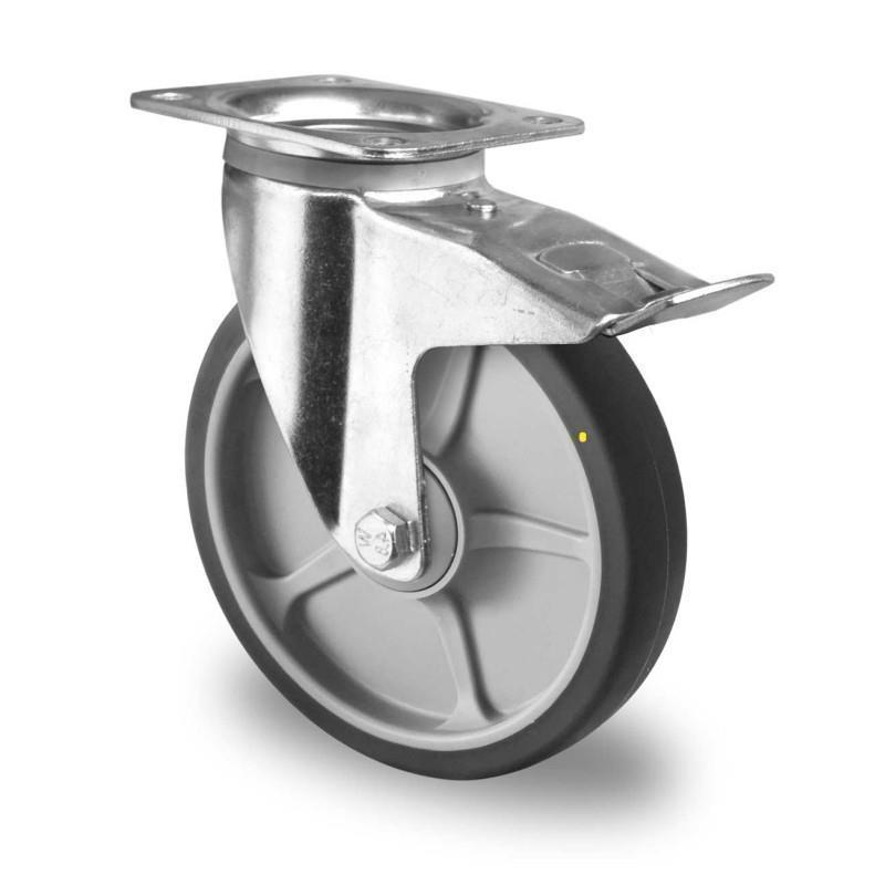 160 mm gibljivo kolo z zavoro antistatično (antistatik) in krogličnim ležajem
