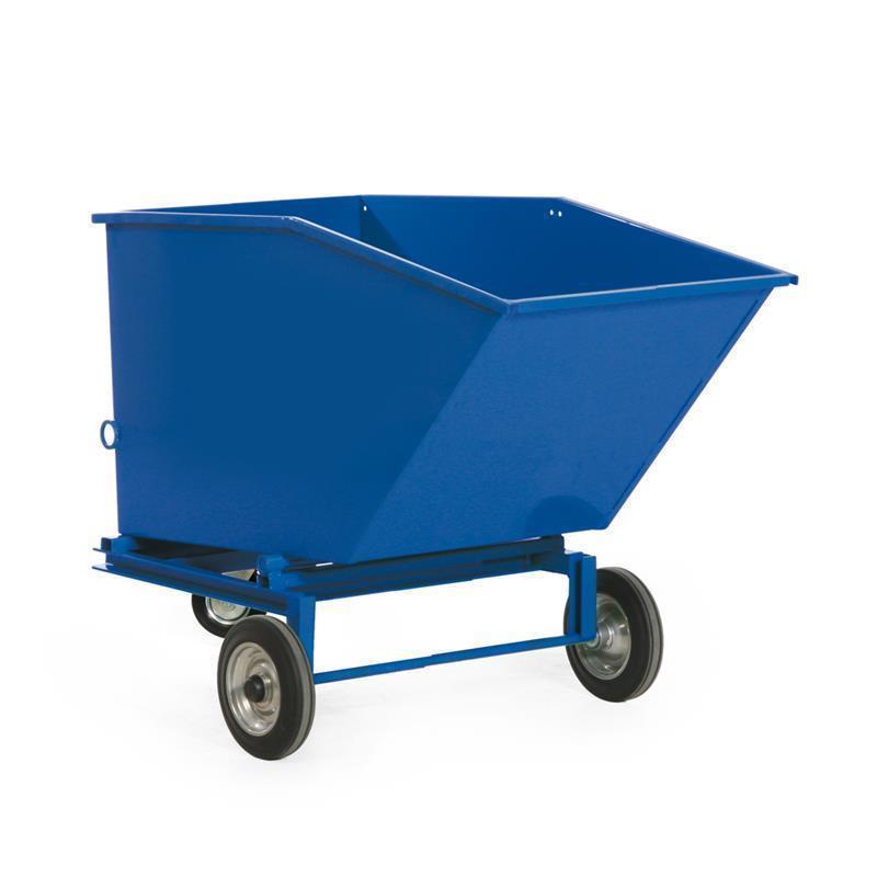Grab container on wheels for forklift, for use in industry