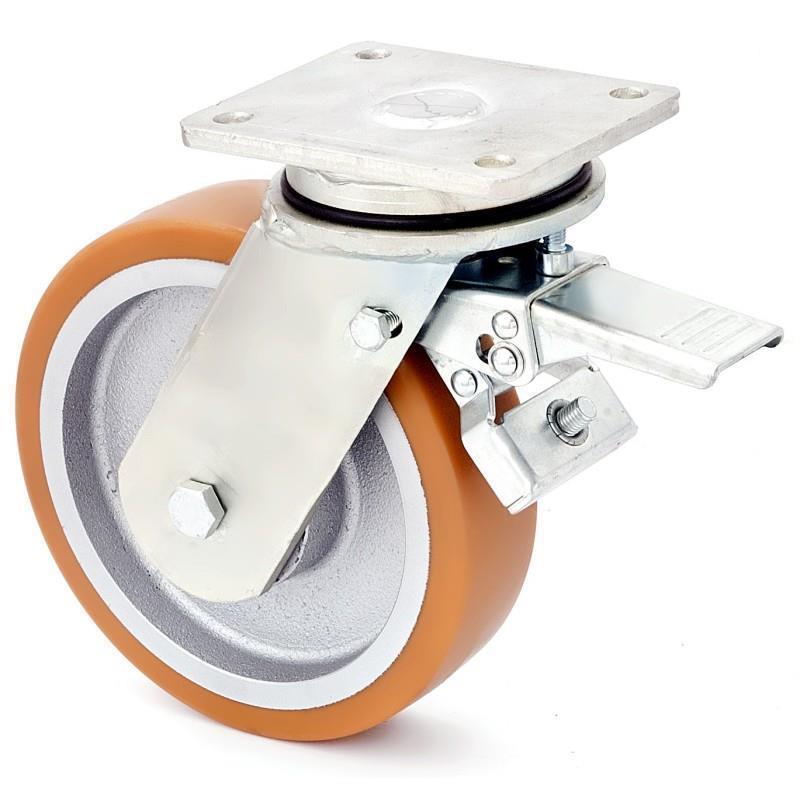 250 mm swivel wheel with brake for heaviest loads with ball bearing