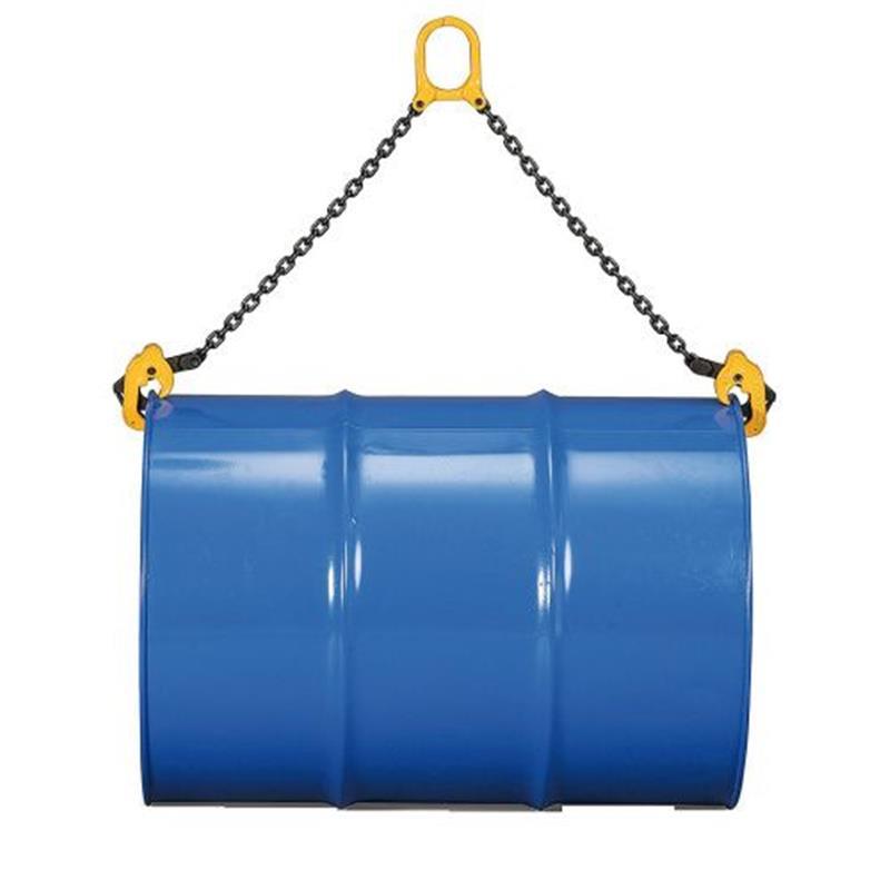 Chain lifter for horizontal handling of barrels