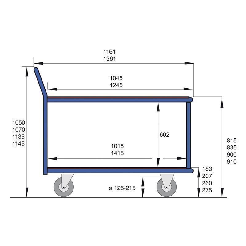 Assembly supply trolley for cargo