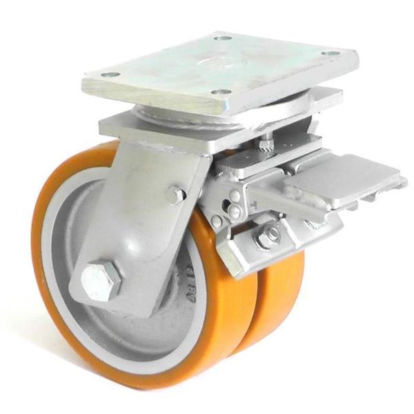 200 mm wheel with flexible fork and brake for heavy loads