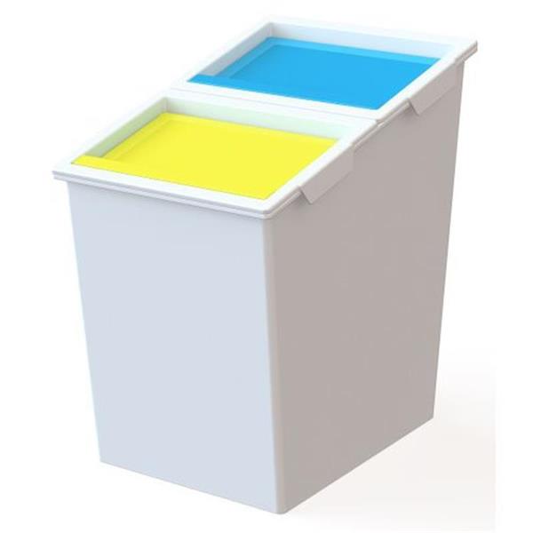 Büro-Abfallbehälter aus Kunststoff mit zwei oder drei Fächern