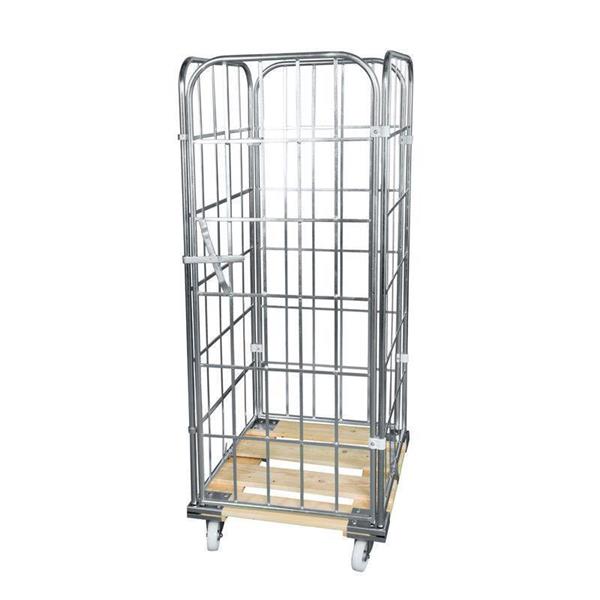 Mesh container trolley for parcels