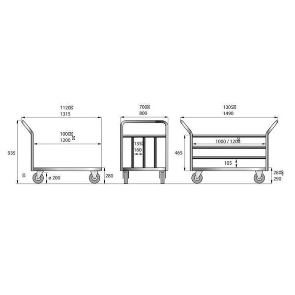 Stainless Steel Platform Cart for Deliveries