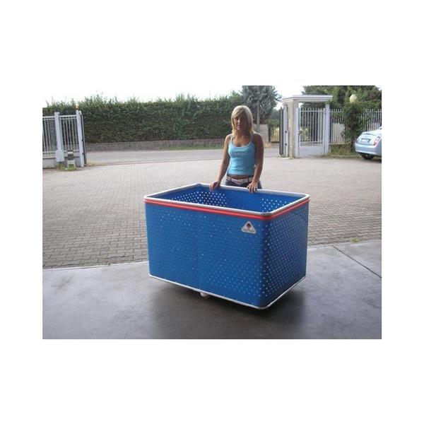 Plastic box trolley for laundries, hotels or industry (perforated)