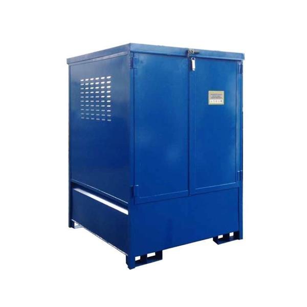 Safety cabinet for storage of 1 or 2 IBC containers