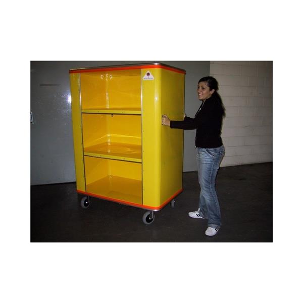 Plastic box cart for moving laundry inside laundries