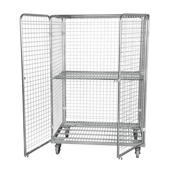 Wire Mesh Container on Wheels for Distribution