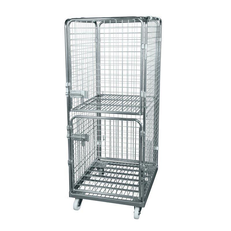 Mesh container trolley for production