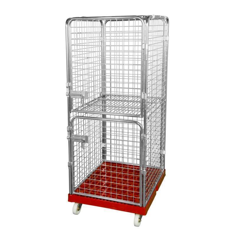 Distribution wire container trolley