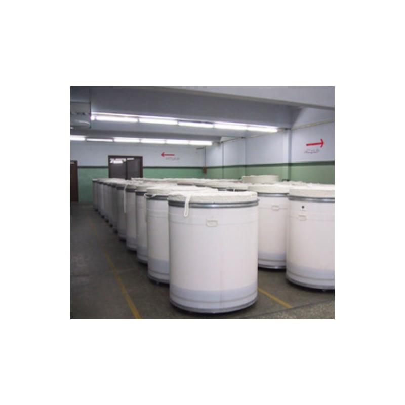 Cylindrical plastic container for the textile industry