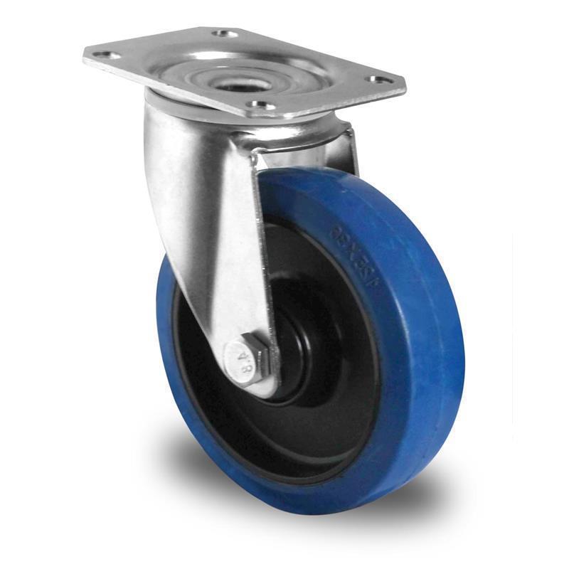 Transportno kolo za industrijo dimenzije 200 mm iz poliamida in kvalitetne elastične gume, ki ne pušča sledi in odlično absorbira udarce.
