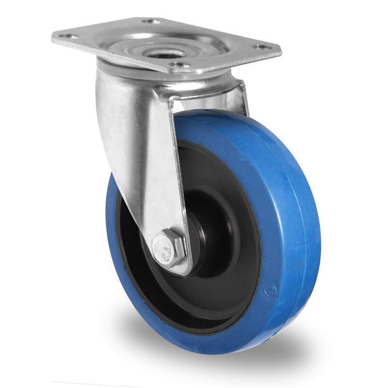 125 mm flexible transport wheel for linen trolley with roller bearing