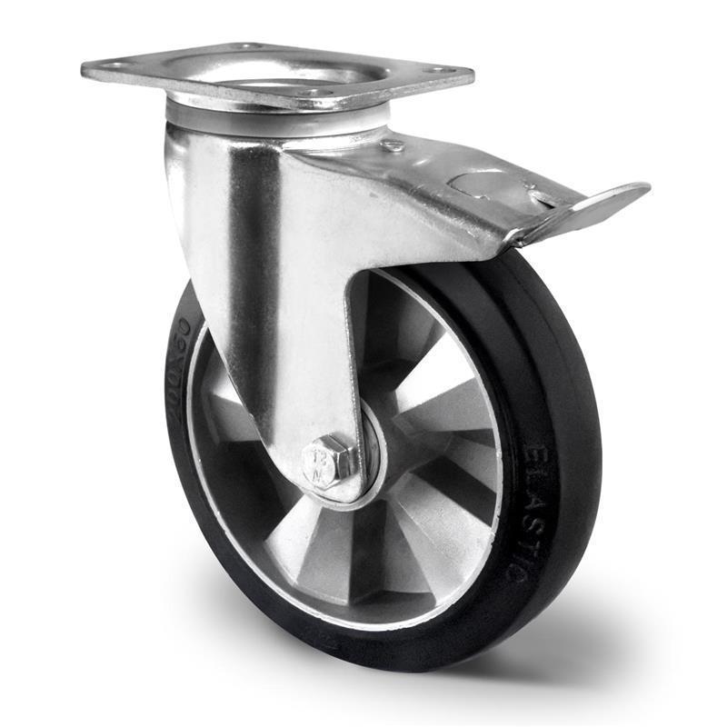 125 mm gibljivo transportno kolo z zavoro za komunalo in s krogličnim ležajem
