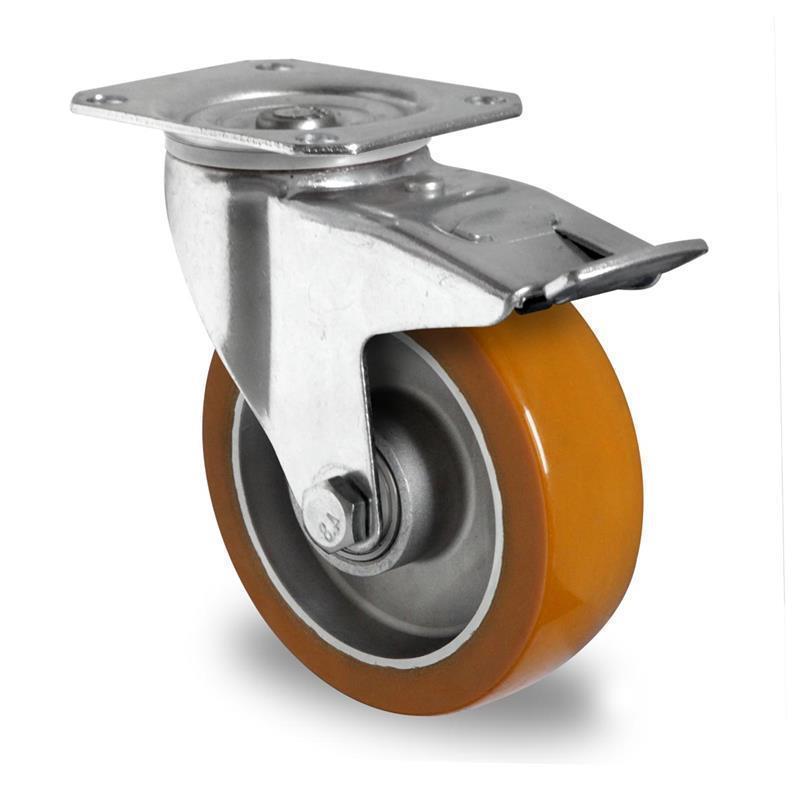 125 mm gibljivo transportno kolo z zavoro za kovinarsko delavnico in s krogličnim ležajem

