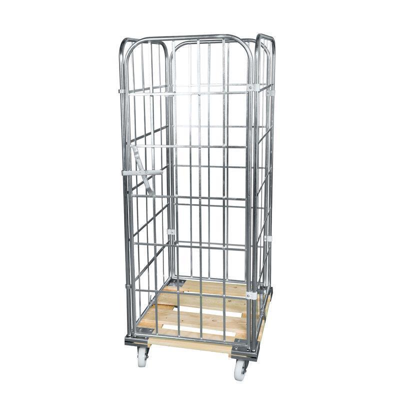 Mesh container trolley for parcels