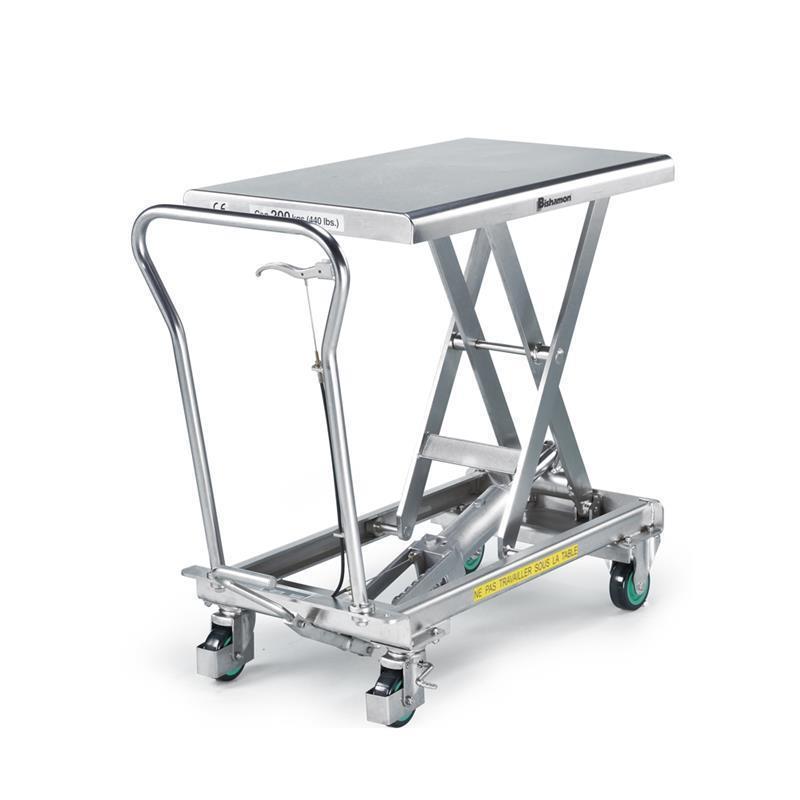 Inox dvižni voziček za proces oskrbe
