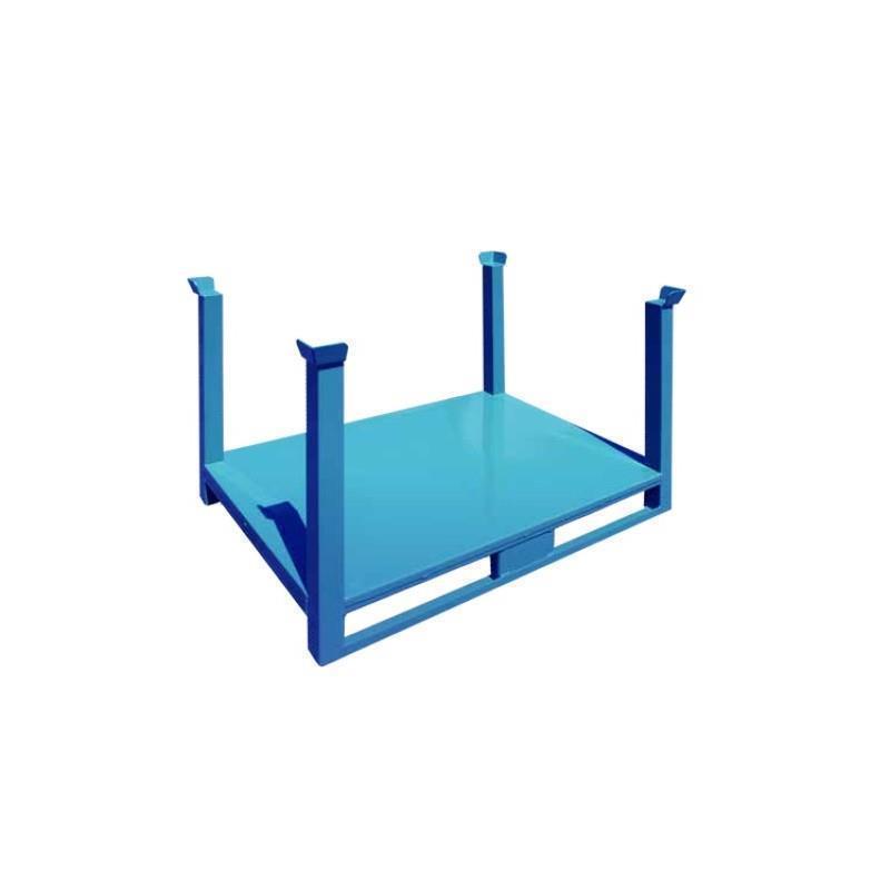 Metal pallet with supports for vertical loading