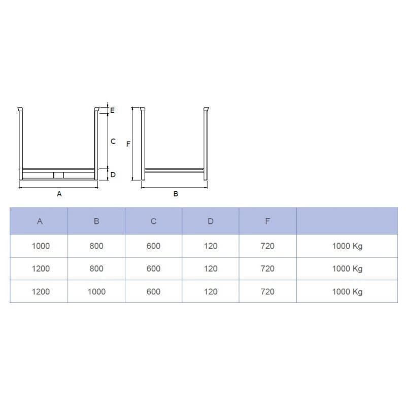 Metal stand for height loading - with attachments for forklift