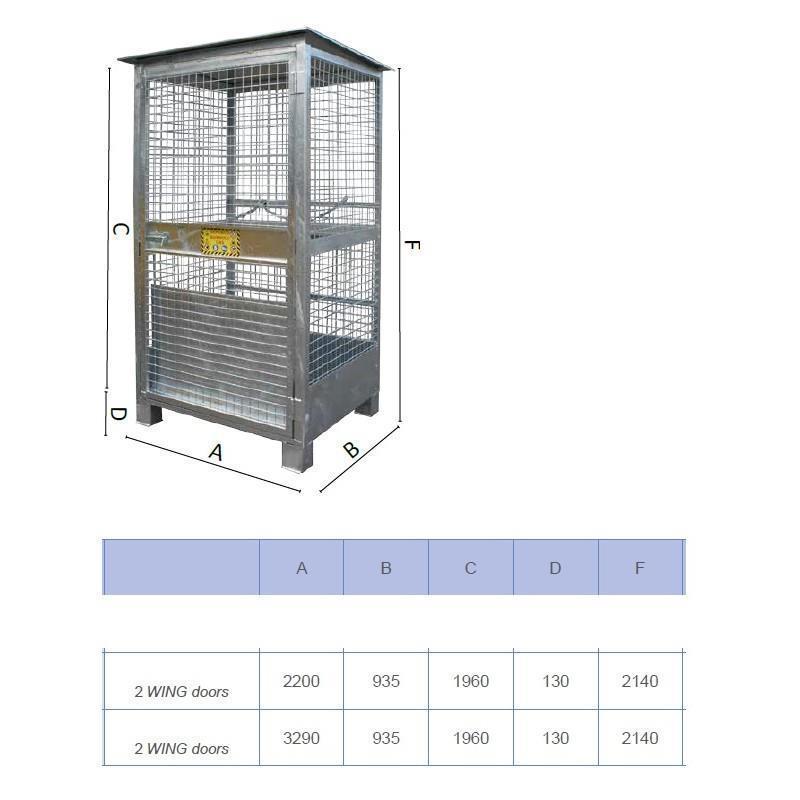 Mesh cabinet for storing cylinders - 18/24 or 27/36 cylinders