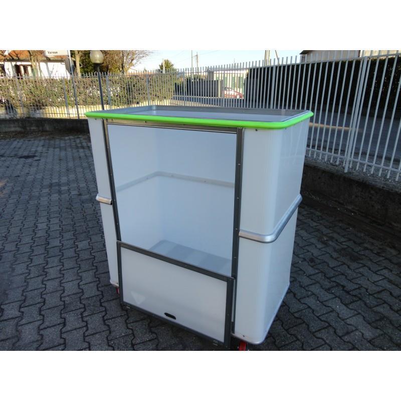 Plastic container trolley for bulky material