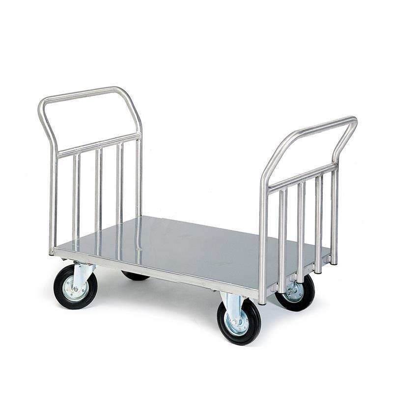 Flat stainless steel trolley