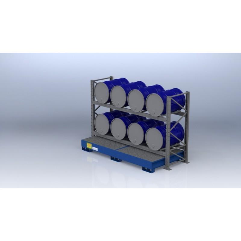 Shelf rack for barrels (200 l) - 8X barrel