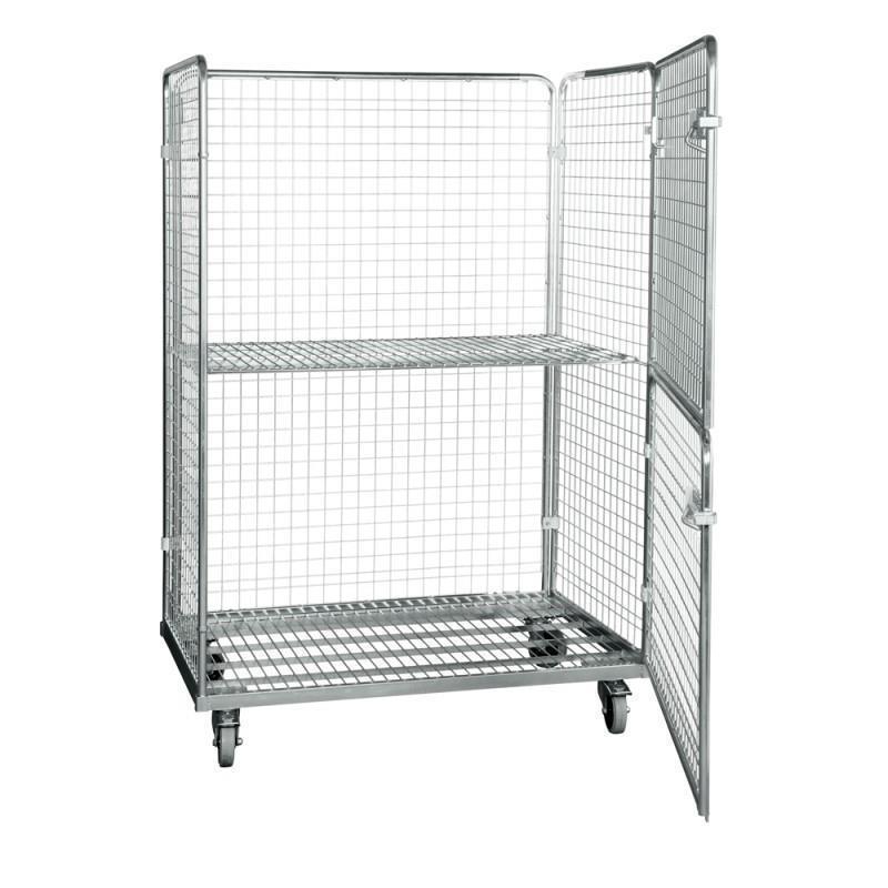 Wire Mesh Cart with Mesh Fence