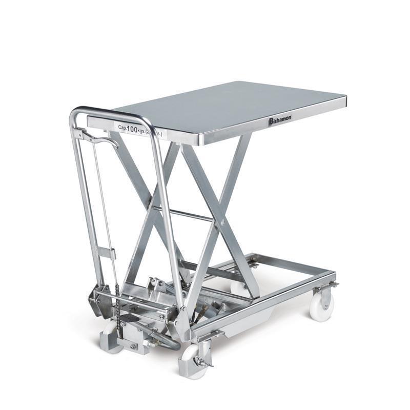 Stainless steel supply scissor cart