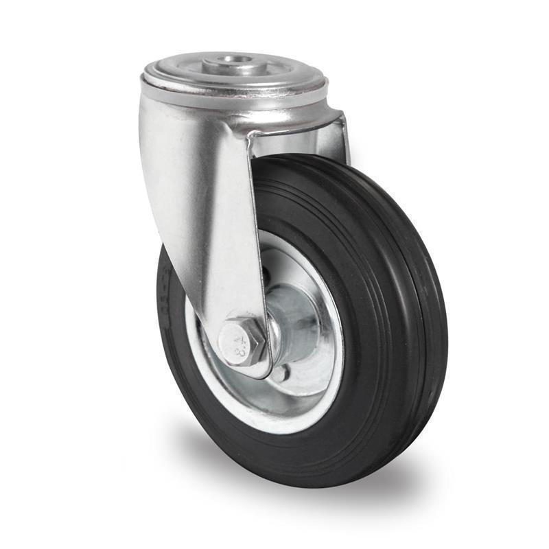 80 mm flexible transport wheel for aluminum chassis with roller bearing