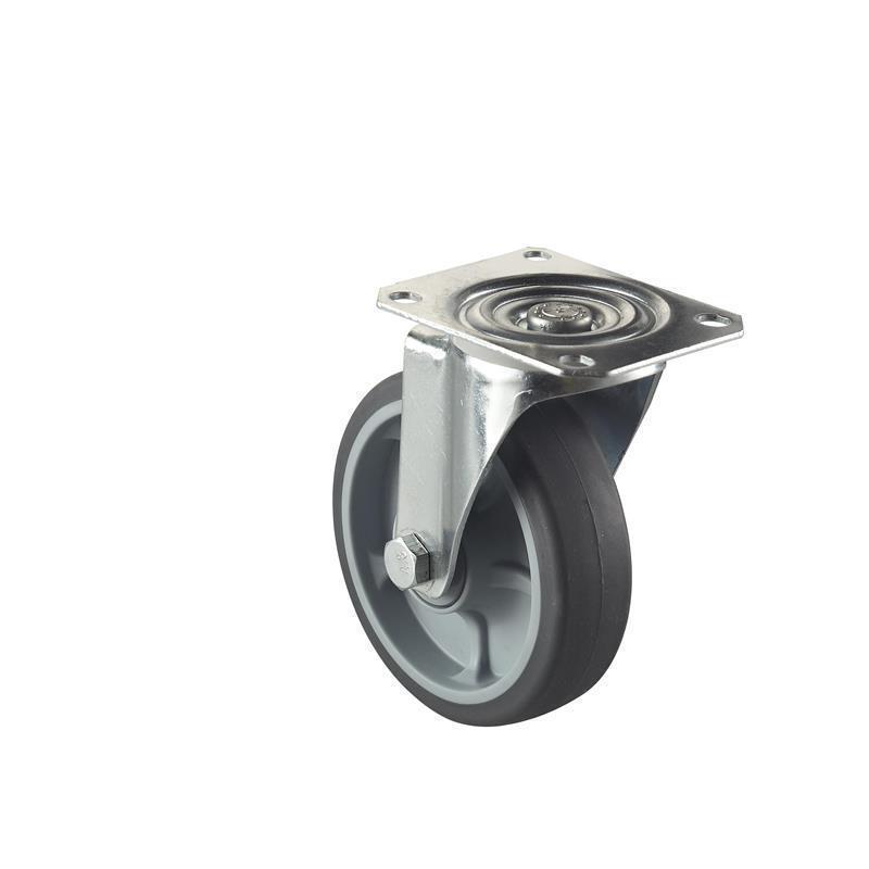 100 mm flexible transport wheel for tray cart with ball bearing