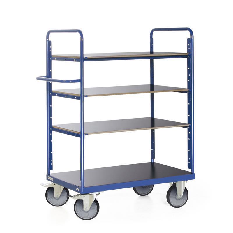 Transit cart with shelves for stock