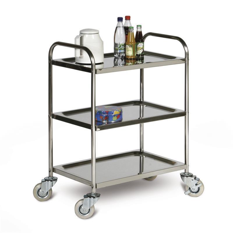 Stainless steel trolley with levels