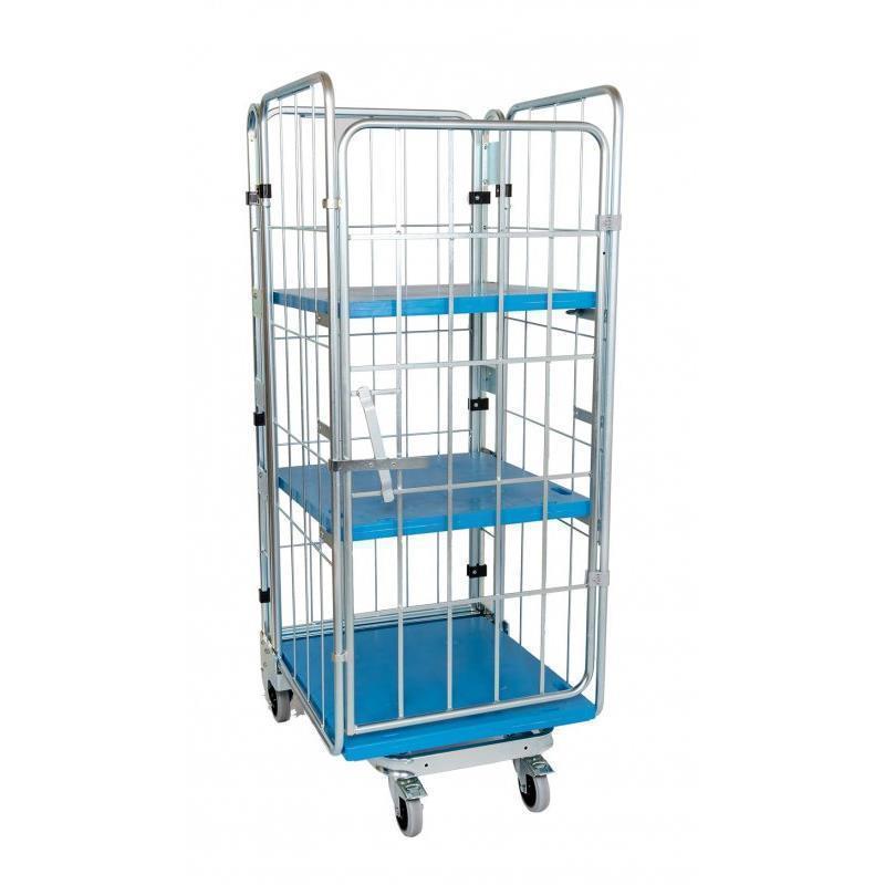 Wire mesh container trolley for distribution