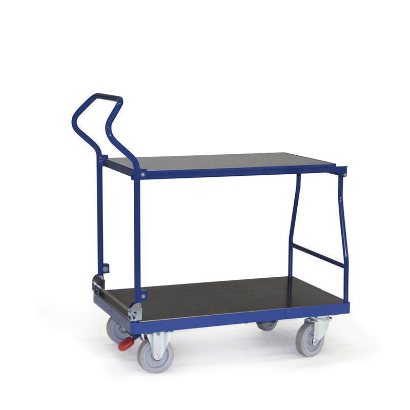 Folding table collection cart