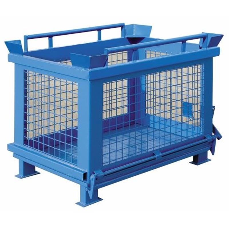 Tiltable-bottom grid container