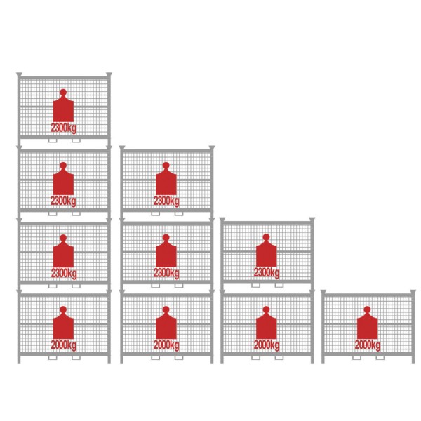 Galvanized mesh container for storage - foldable