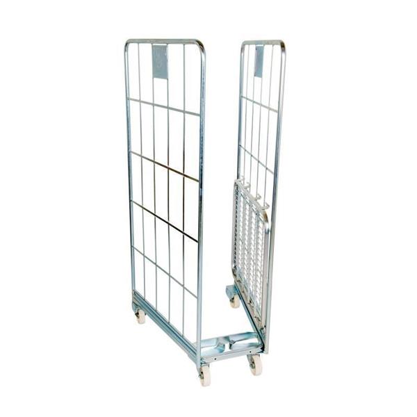 Wire roll container on wheels for supply